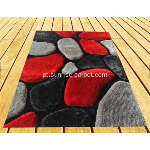 Cascalho de poliéster elástico e de seda Design 3D Carpet
